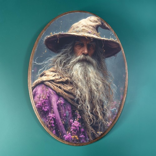 Old wizard purple - wizard, wooden