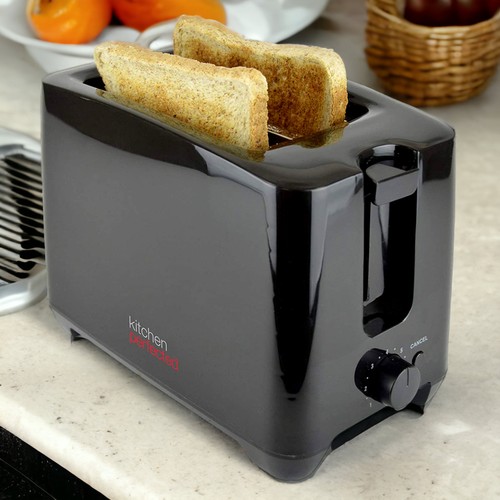 Black toaster 750w slice - black,