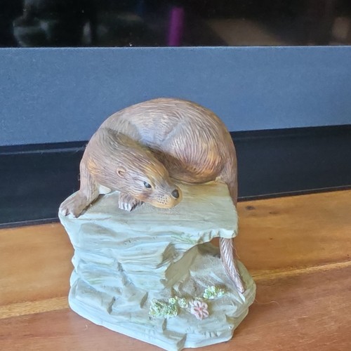 Ceramic pottery otter figurine - ceramic,