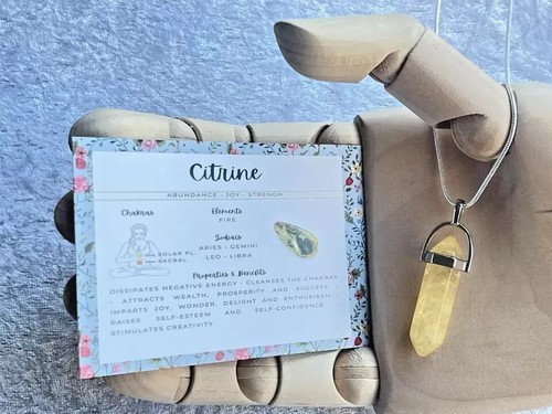 Citrine necklace pendant - citrine,