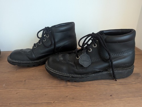 Kickers black leather chukka - black,