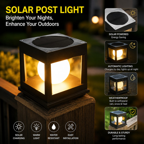Solar post cap - lights, –