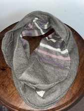 FAT FACE STRIPE PRINT KNITTED CIRCLE SCARF SNOOD WITH MERINO WOOL & MOHAIR