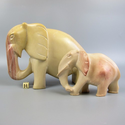 Carved stone elephants - carved,