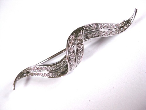 Brooch white gold 750 with - 750,