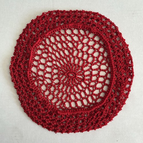 Vintage 1970 red - red, crochet