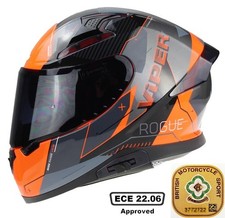 VIPER RS-V95 FULL FACE ACU GOLD DUAL VISOR MOTORCYCLE HELMET ROGUE ORANGE
