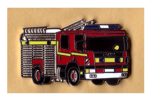 Fire engine pin badge - fire,