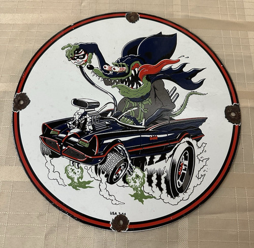 Rat fink porcelain enamel - rat,