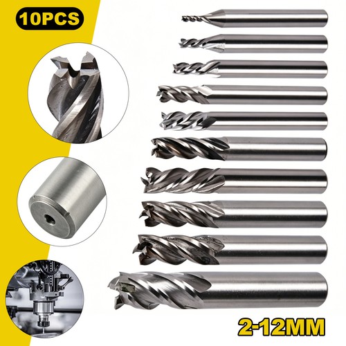10pcs flute hss end mill - 10pcs,