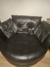 Leather Swivel Snuggle Chair