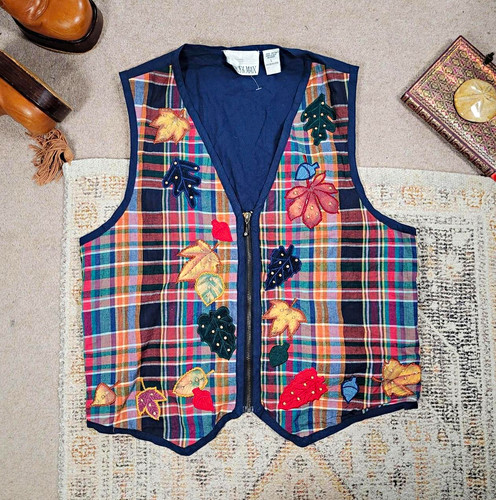 Vtg 90s plaid autumn - autumn, leaf