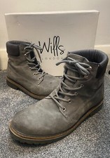 Will’s Vegan Shoes Vegan Suede Dock Boots EU 43 UK 9 Grey Lace Up Desert London