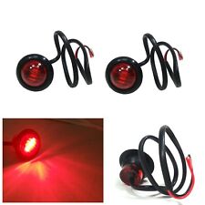 2 Pcs 3 LED Red Round Rear Side Marker Lights Lamps 12V For Truck Trailer Lorry