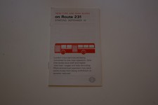 London Transport Timetable - New Type Buses on Route 231 18 Sept 1971
