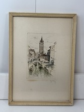 Framed Print Of Venice Signed By Artist Dated 1938