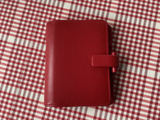 Vintage Red Metropol Pocket Organiser filofax some inserts