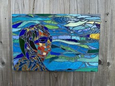 Original Decorative Handmade Abstract Mosaic Glass Wall Art - Portrait- One Off
