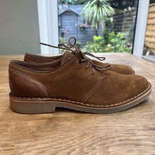 Clarks Brown Suede Leather Derby Shoes Men's UK 10 Lace Up Smart Casual