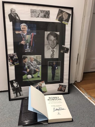 Signed football memorabilia
