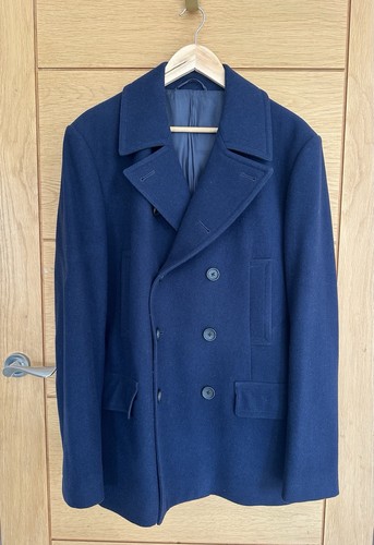 Jaeger navy wool pea coat - navy,