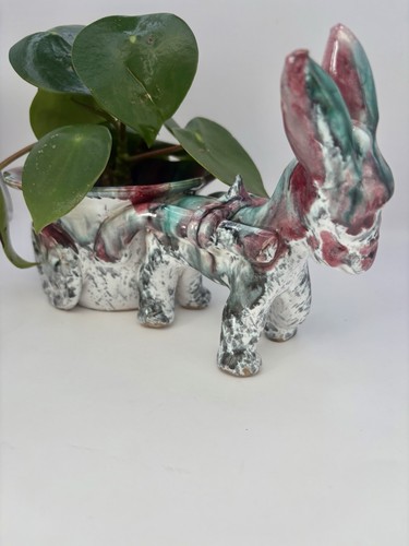 Vintage italian pottery donkey - italian,