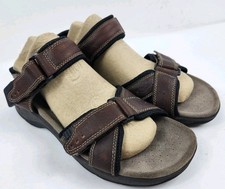 Clarks Mens Size 9 M Fishermen Sandals Brown Leather Strap Up Shoes 