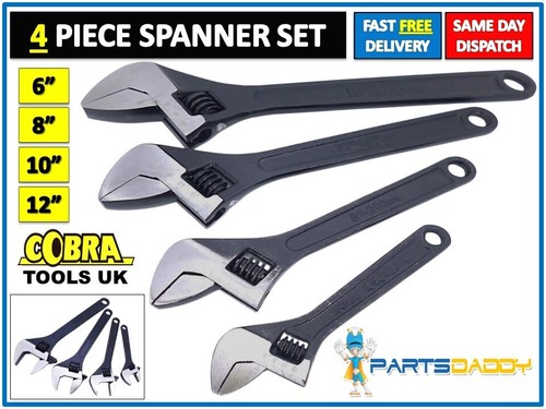 4pc black adjustable - black, spanner