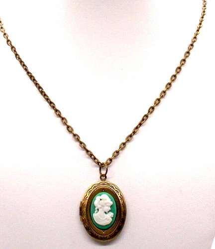 Antique bronze photo locket - photo,