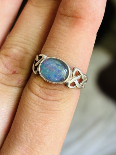Silver and opal doublet