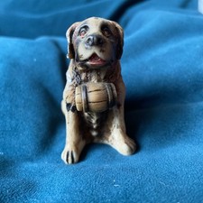 Vintage Figure St Bernard Dog 3” Tall Resin Ornament