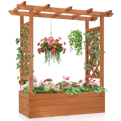 Wooden planter trellis outdoor - trellis,