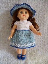 Hand crochet set for a 7.5/ 8" Doll ie rosebud/ginny (shown on a Ginny)