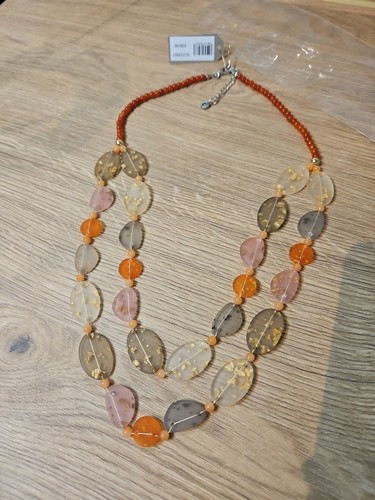 One button necklace layered - button,