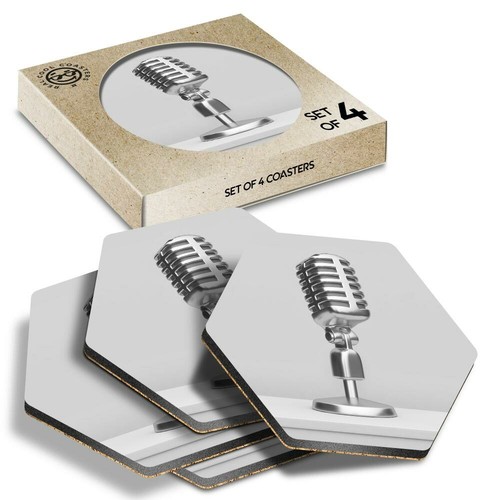 Hexagon coasters bw - x,