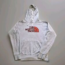 North Face Hoodie Mens Small Grey Sweatshirt TNF Drawstring Long Sleeve Hood TNF