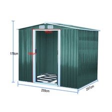 Apex Roof Metal Garden Shed With Foundation Utility Outdoor Tools Storage Sheds