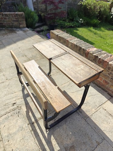 Antique double school desk - desk, &