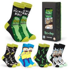 RICK AND MORTY Mens Socks, 5 Pack Socks for Men, Rick and Morty Merchandise
