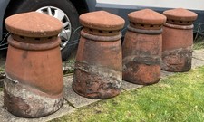 4 no 21" Red Clay Chimney Pots With Cowls Good Condition