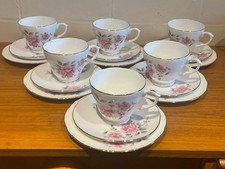 DUCHESS BONE CHINA PINK ROSES 21 PIECE AFTERNOON TEA SET, POSSIBLY UNUSED
