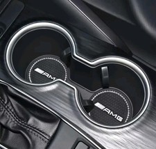 2 x Mercedes Benz AMG Diamante Diamond Cup Holder Coaster Mats Car Accessories 