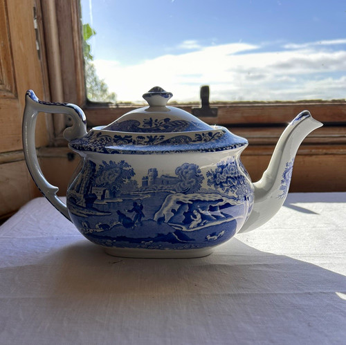 Spode blue italian teapot - blue,