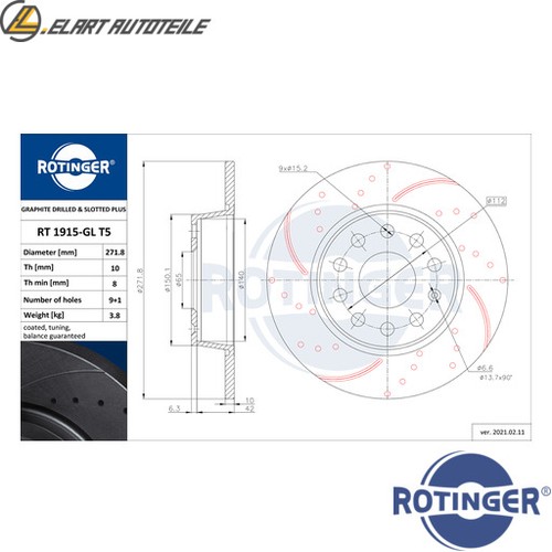 Brake discs 1915 - brake, rt