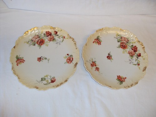 Pair limoges floral roses - limoges,