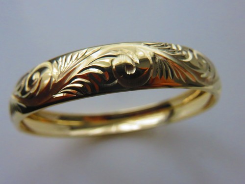 Gold solid slave bangle - gold,
