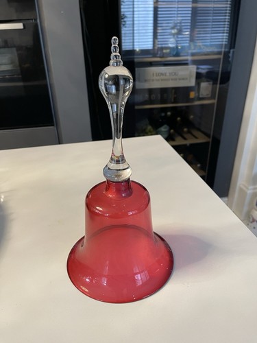 Antique cranberry glass bell - cranberry,