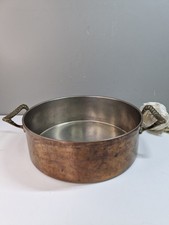 Antique Vintage Copper Brass Cooking Roasting Pan Country Kitchen French