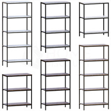 3 4 5 Tier Bookcase Industrial Wooden Shelving Shelving Display Storage Unit