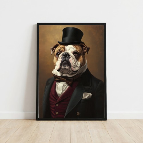 Victorian bulldog portrait - bulldog,